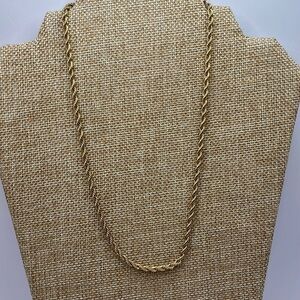 Vintage Napier Necklace | gold twisted Necklace |18” Length |Gold Tone Unisex